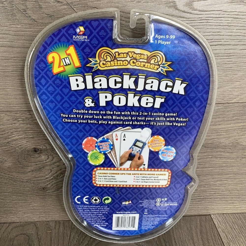 Las Vegas Casino Corner 2 in 1 - Blackjack & Poker Handheld NiP - Picture 2 of 2